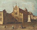 Venice, A View Of The Campo Di Ss. Giovanni E Paolo With The Scuola Di San Marco, And The Monument To Bartolommeo Colleoni - Venetian School