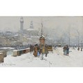 Winter, Le Trocadero - Eugene Galien-Laloue