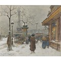 In The Snow, La Bastille - Eugene Galien-Laloue