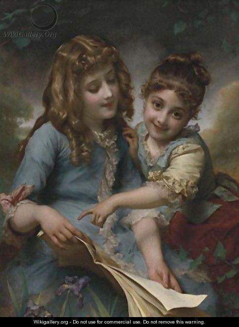 The Reading Lesson - Etienne Adolphe Piot