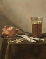 Still Life With A Brazier, A Glass Of Beer And A Clay Pipe - Pieter Claesz.