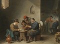 A Tavern Interior With Peasants Playing Cards - David The Younger Teniers