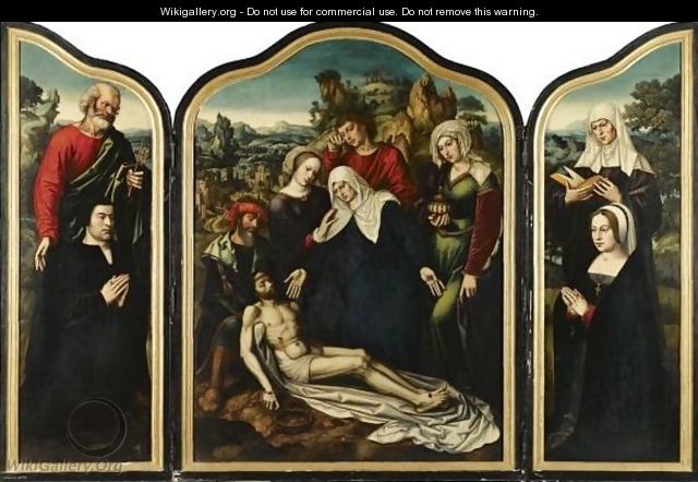 A Triptych Of The Lamentation - Ambrosius Benson