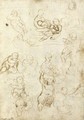 Studies Of The Madonna And Child And St. John The Baptist Holding A Lamb, And A Sketch Of A Child Holding A Dog - (after) Federico Fiori Barocci