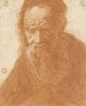 Head Of A Bearded Old Man - (after) Jacques Des Rousseaux