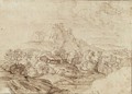 An Italianate Landscape, With A Shepherd's Hut - French School