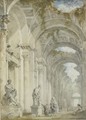 A Sculpture Gallery In A Ruined Arcade - (after) Giovanni Paolo Panini