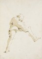 A Young Man, Seen From Below, Straddling A Cloud - Giovanni Battista Tiepolo