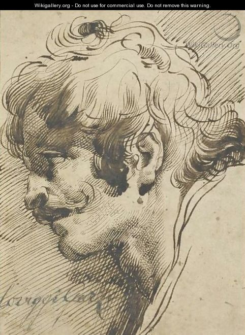 Head Of A Man, With A Moustache, Turned Left - Mauro Gandolfi