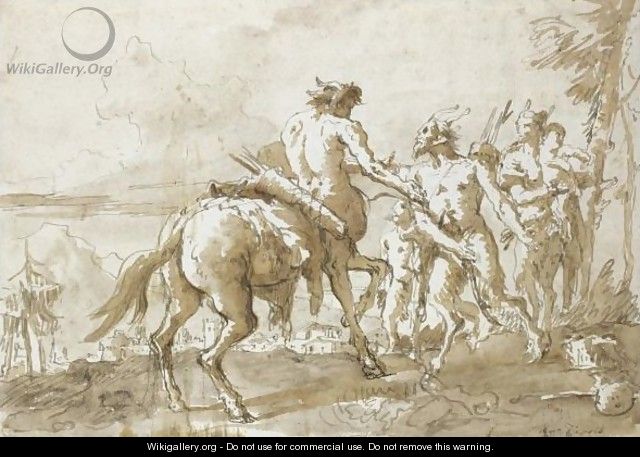 A Centaur Meeting A Faun And His Family - Giovanni Domenico Tiepolo