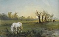 Cheval Blanc Dans Un Pre - Camille Pissarro