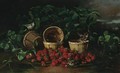 Still Life With Strawberries And Sparrows - Edward Chalmers Leavitt