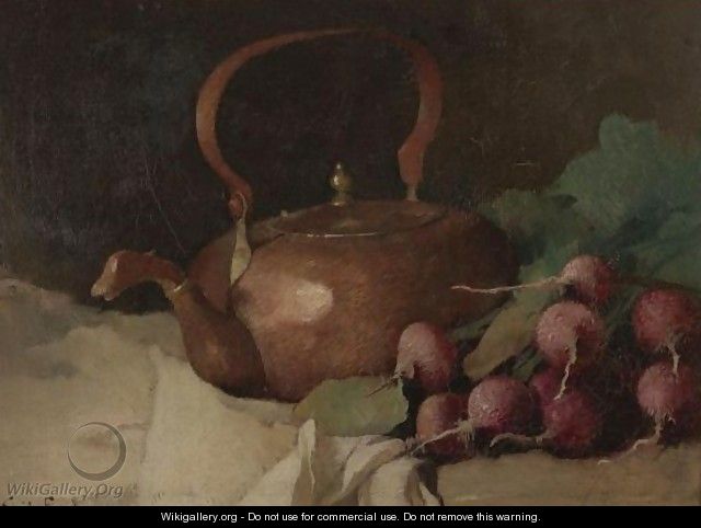 Still Life With Grapes And Radishes - Emil Carlsen