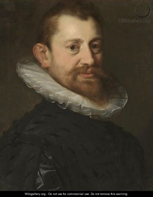 Portrait Of A Gentleman, Bust Length - Hans Von Aachen