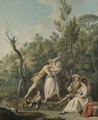 A Wooded Landscape With A Woman Resisting The Advances Of A Soldier, An Amorous Couple Beside Them - Pietro Fabris