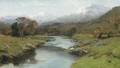 A Scottish Glen With Snow Capped Peaks - David Farquharson