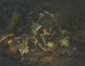 A Forest Floor With A Stoat Scurrying Through Leaves - Niccolino Van Houbraken