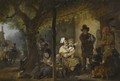 Figures Gathered Outside An Inn - Jean-Louis Demarne