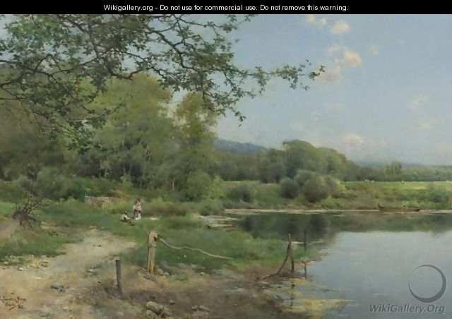 A Picnic On The Riverbank - Emilio Sanchez-Perrier