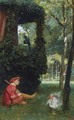 A Jester Playing The Lute In A Garden - August Allebé