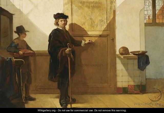 Rembrandt On His Way To The Anatomical Lesson Of Dr. Tulp - Christoffel Bisschop
