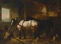 Horses In A Stable 4 - Wouterus Verschuur