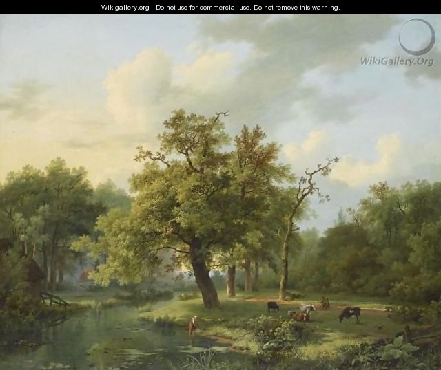 A Dutch Summer Landscape - Marianus Adrianus Koekkoek
