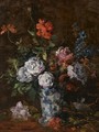 A Flower Still Life - Karl Pierre Daubigny