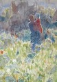 Mother And Child In A Sunlit Garden - Emile Claus