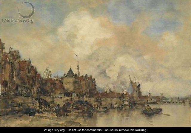A View Of The Buitenkant With The Schreierstoren, Amsterdam - Jacob Henricus Maris