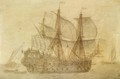 The Dutch Voc Ship De Concordia In A Calm Sea, A Flagship And A Smalship In The Distance - Cornelis Bouwmeester
