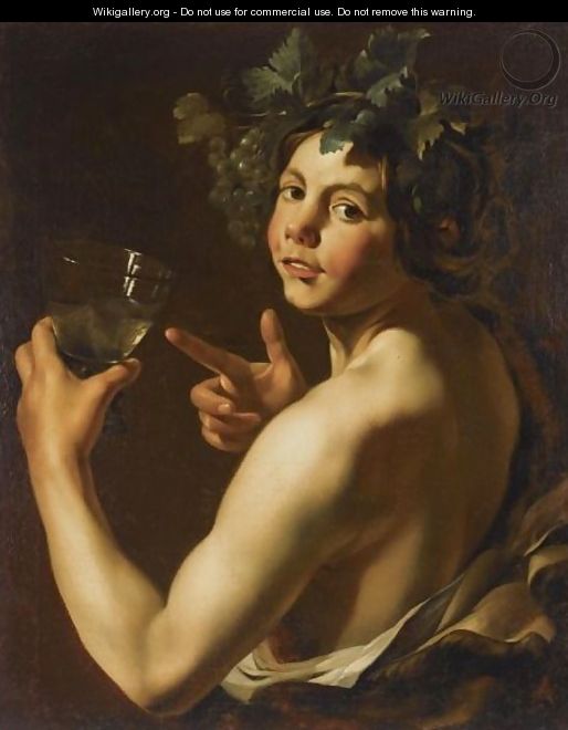 Young Bacchus Holding A Roemer - (after) Michelangelo Merisi Da Caravaggio