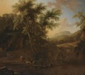 An Italianate Wooded River Landscape With Shepherds And Their Herd Of Goats In The Foreground - Frederick De Moucheron