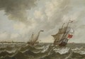Dutch Shipping In Stormy Waters, Off The Coast Of Middelburg, With A View Of Vlissingen And The Fort Rammekens In The Distance - Pieter Jansz. Coopse
