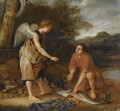 Tobias And The Angel In A Wooded Landscape - Netherlandish School