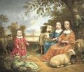 A Portrait Of Three Children In A River Landscape, The City Of Rhenen Beyond - Netherlandish School