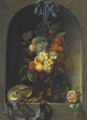 A Still Life With Peaches, Pomegranate, Grapes, And Plums - Joris Van Son