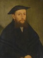 Portrait Of A Bearded Gentleman, Half Length, Wearing A Black Coat And Hat - (after) George Pencz