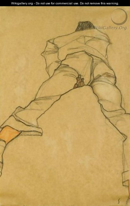 Man Lying On His Stomach - Egon Schiele