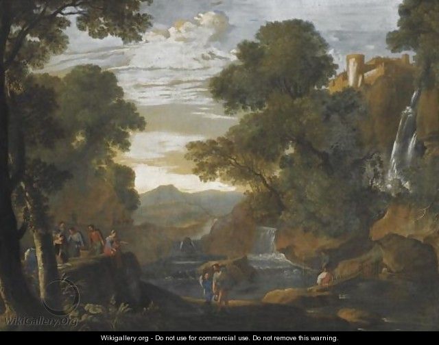 A Southern Landscape With Fishermen Unloading And Packing Their Catch - (after) Herman Van Swanevelt