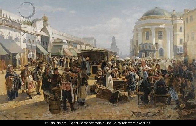 The Rag Market In Moscow - Vladimir Egorovic Makovsky