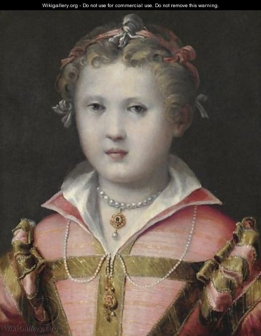 Ritratto Di Bambina In Abito Rosa - Girolamo Mazzola Bedoli