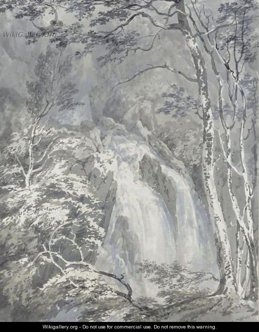 A Waterfall In A Wooded Landscape - Joseph Mallord William Turner