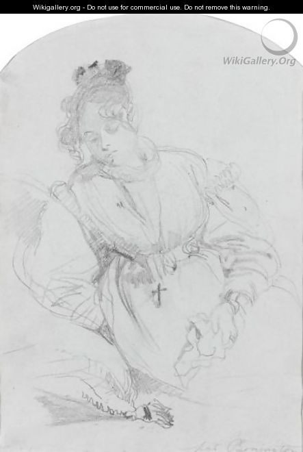 Portrait Of A Sleeping Girl - Richard Parkes Bonington