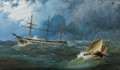 A French Sailing Packet Riding Out A Storm Off Penzance - Capt. John Haughton Forrest