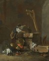 A Woman Pulling Water From A Well, A Pile Of Vegetables At Her Feet - Willem Kalf