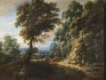 A Wooded Landscape With A Shepherdess Passing A Steep Bank, Probably On The Edge Of The Foret De Soignes - Jaques D'Arthois