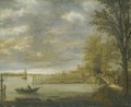 Landscape With A View Of Dordrecht From The South With A Lumber Yard - Aelbert Cuyp