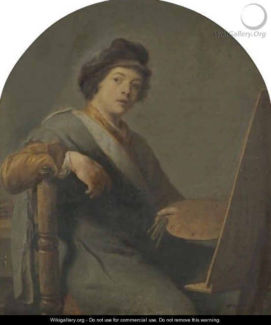 Self Portrait Of An Artist, Seated At An Easel - Dutch School