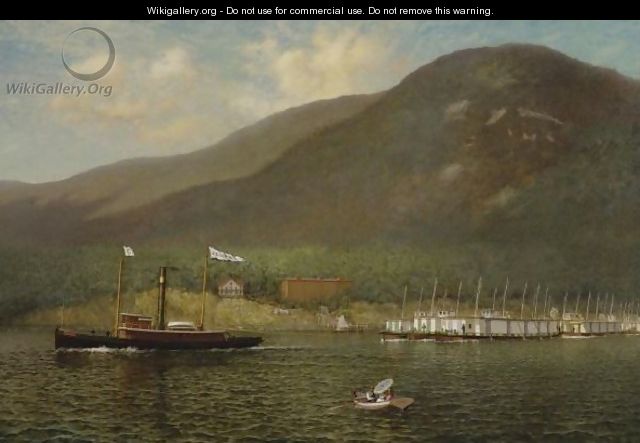 Tug A.C. Cheney Towing Barges Past Bear Mountain - James Gale Tyler